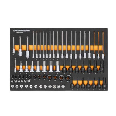 GearWrench 74 Piece 1/4", 3/8" & 1/2" Drive Metric Bit Socket Set in Foam Storage Tray