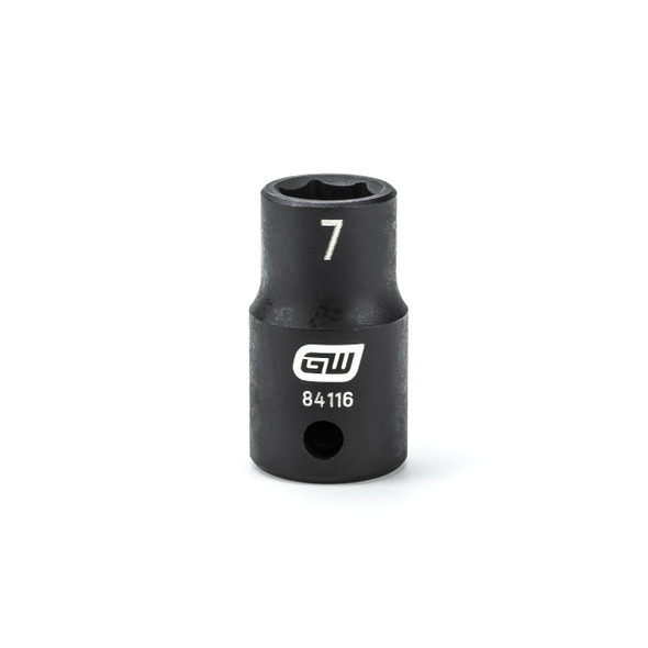 GearWrench 1/4 Inch Drive 6 Point Standard Impact Metric Socket 7mm - 84116