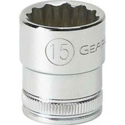 GearWrench 1/4 Inch Drive 12 Point Standard Metric Socket 15mm