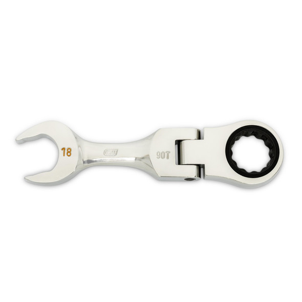 GearWrench 18mm 90-Tooth 12 Point Stubby Flex Combination Ratcheting Wrench - 86868