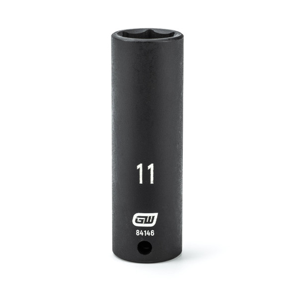 GearWrench 1/4 Inch Drive 6 Point Deep Impact Metric Socket 11mm - 84146