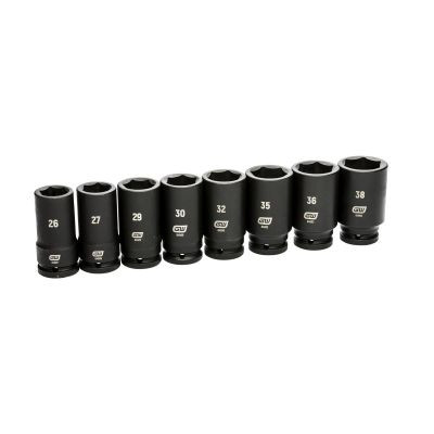 GearWrench 8 Piece 3/4 Inch Drive 6 Point Metric Deep Impact Socket Set