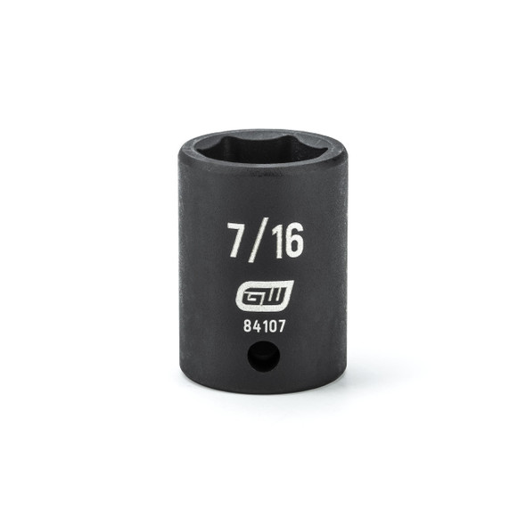 GearWrench 1/4 Inch Drive 6 Point Standard Impact SAE Socket 7/16 Inch - 84107