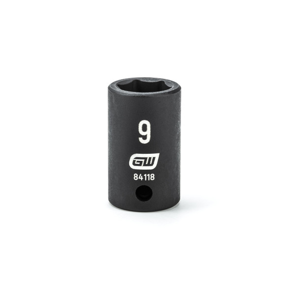 GearWrench 1/4 Inch Drive 6 Point Standard Impact Metric Socket 9mm - 84118