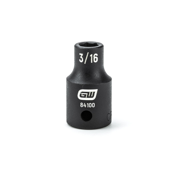 GearWrench 1/4 Inch Drive 6 Point Standard Impact SAE Socket 3/16 Inch - 84100