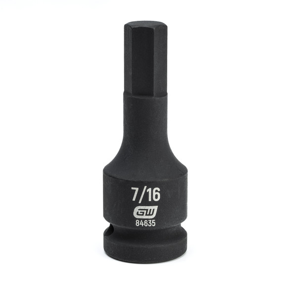 GearWrench 1/2 Inch Drive Hex Bit Impact SAE Socket 7/16 Inch - 84635