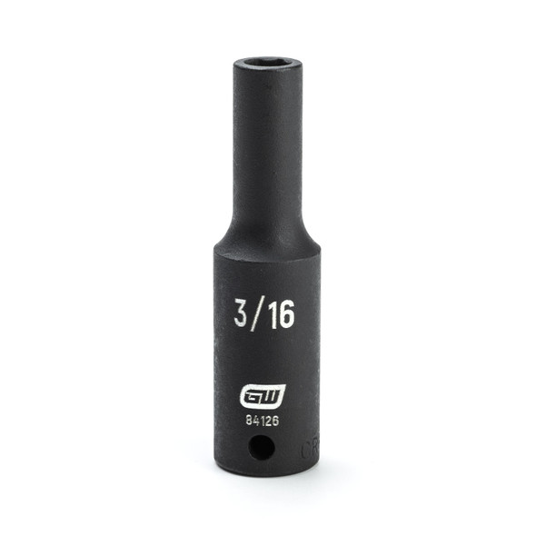 GearWrench 1/4 Inch Drive 6 Point Deep Impact SAE Socket 3/16 Inch - 84126