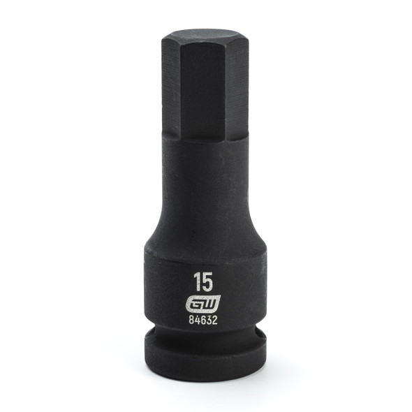 GearWrench 1/2 Inch Drive Hex Bit Impact Metric Socket 15mm - 84632
