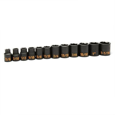 GEARWRENCH 12 Piece 1/2" Drive 6 Point SAE Hi-Viz Impact Socket Set