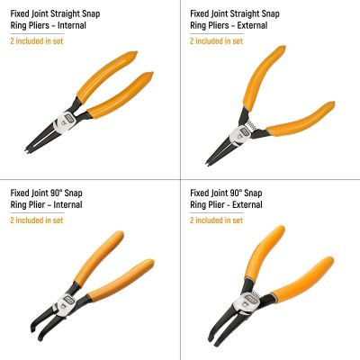GEARWRENCH 8 Piece Fixed Joint Internal/External Snap Ring Pliers Set