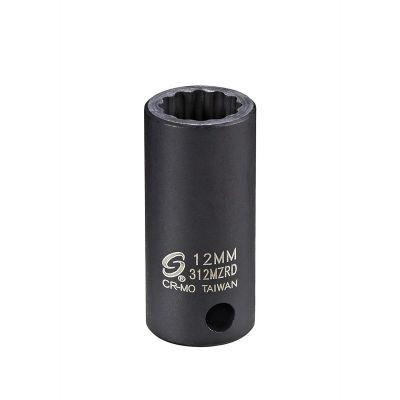Sunex 3/8" Dr 12mm 12-Pt Semi-Deep Impact Sock