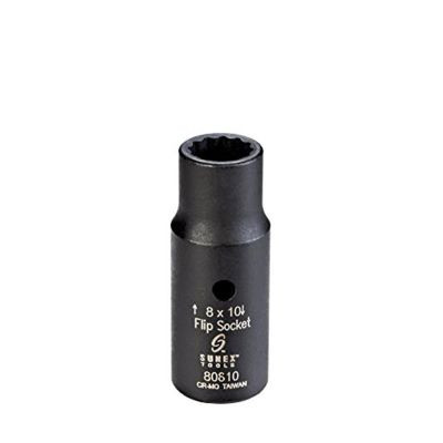 Sunex 1/4" Drive Semi-Deep Impact Flip Socket, 8 x 10mm