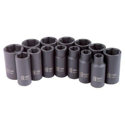 SUNEX 14-Piece 3/8 in. Drive Metric Mid-Dep