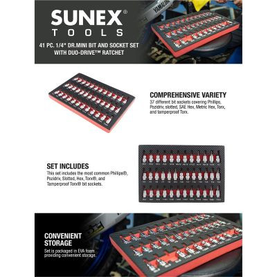 SUNEX 37 Pc. Bit Socket Set in EVA Foam