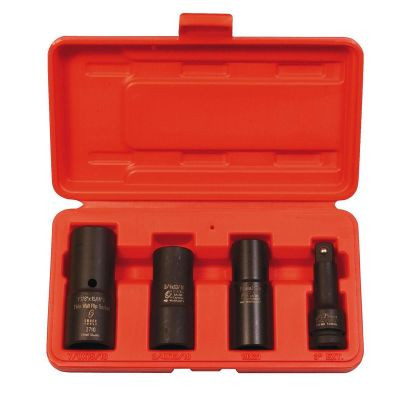 SUNEX SOCKET SET FLIP 4PC 1/2 DR. DEEP THIN WALL