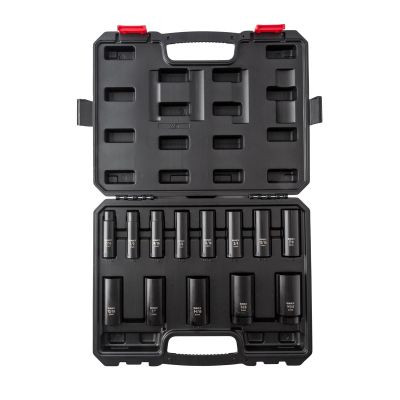 SUNEX SOCKET SET IMPACT 1/2IN. DRIVE 13 PC DEEP SAE 6 PT