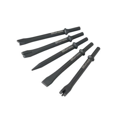 SUNEX Air Hammer Chisel 7 Inch Cutting 5 Piece Set in Portable Tool Roll