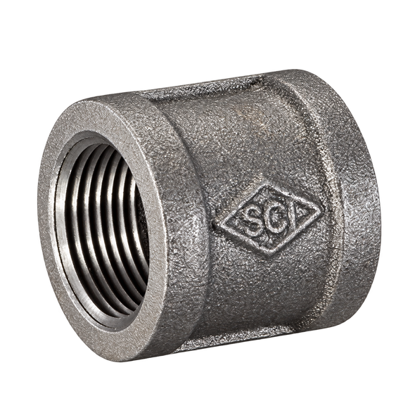 Black malleable iron right-and-left coupling, Figure 3122, Class 150 with right-hand / left-hand threads