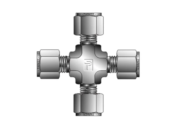 Parker CPI 3/8" Stainless Steel Union Cross for Fractional Tube
