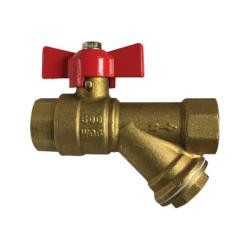 Midland Brass Ball Valve with Integral Strainer
