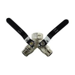Midland 1" FIP x 3/4" MIP 3-Way Non-Vent Brass Ball Valve
