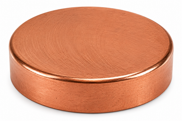 Domestic Wrot Copper Test Cap with copper sweat connection for pressure testing, temporary line sealing, and plumbing, HVAC, refrigeration, and industrial piping systems.