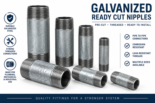 Galvanized Schedule 40 Ready-Cut Steel Pipe Nipples Sizes, Lengths, Standards and Specifications
