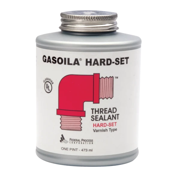 Gasoila Hard-Set thread sealant with PTFE in assorted tube, brush-top and quart container sizes