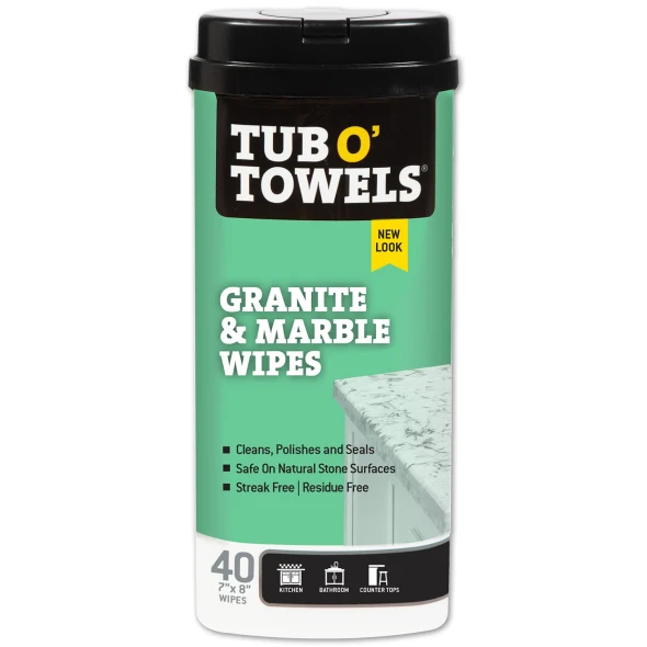 Tub O' Towels Granite & Marble Specialty Cleaning Wipes