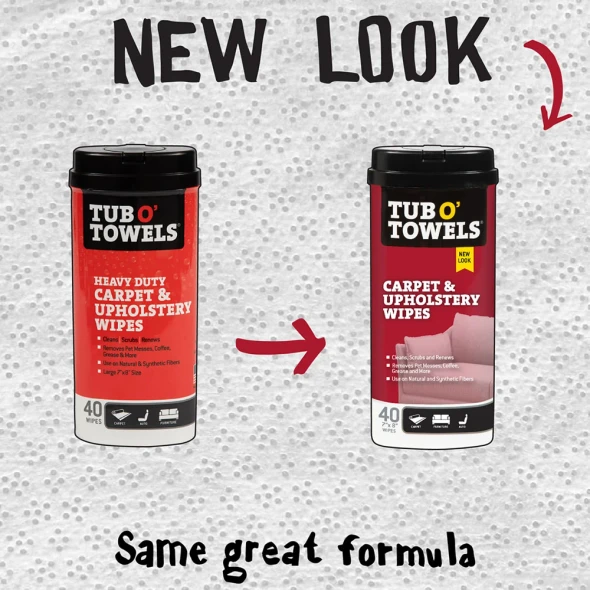 Tub O' Towels Carpet & Upholstery Specialty Cleaning Wipes