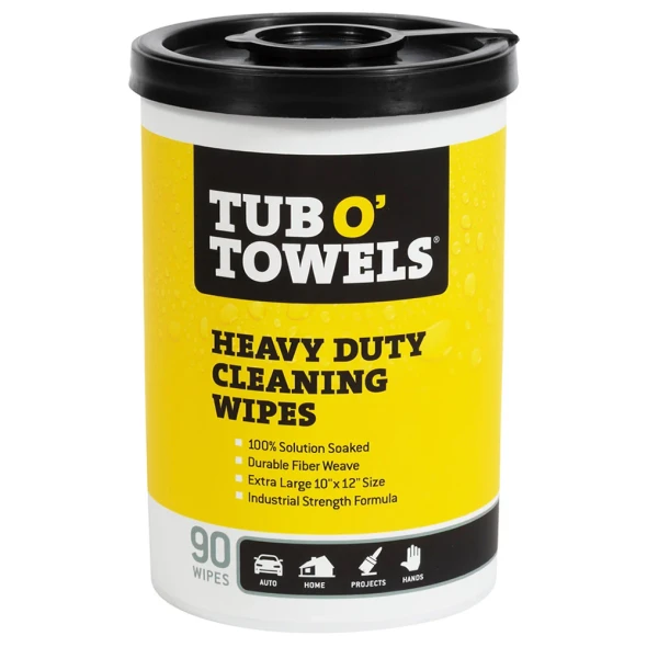 Tub O' Towels Heavy Duty Cleaning Wipes - 90 Count Canister & Refill Pack