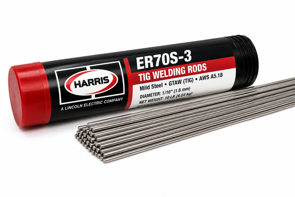 Harris ER70S-3 mild steel TIG welding rods for GTAW carbon steel fabrication
