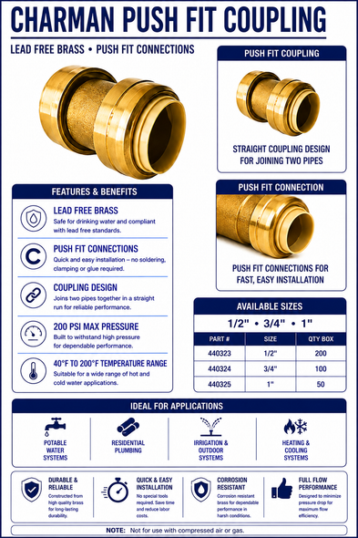 Charman Push Fit Coupling - Spec Sheet