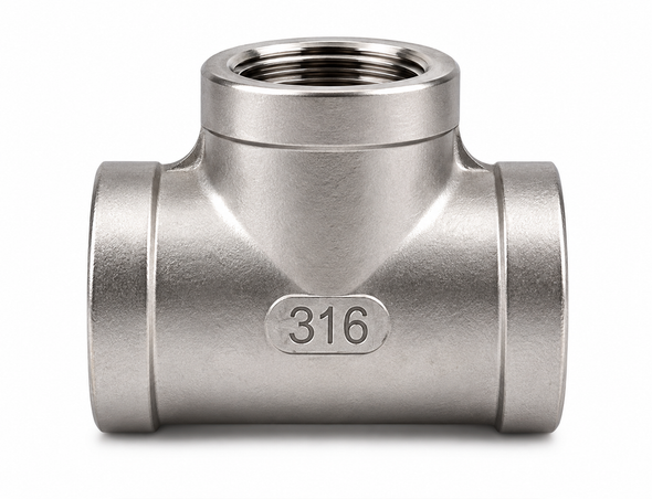 316 Stainless Steel 150# Threaded Tee - SP112