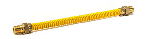 5/8" OD Yellow Coated Gas Connector - 1/2" MIP x 3/4" FIP