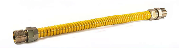 3/8" OD Yellow Coated Gas Connector - 1/2" MIP x 1/2" FIP