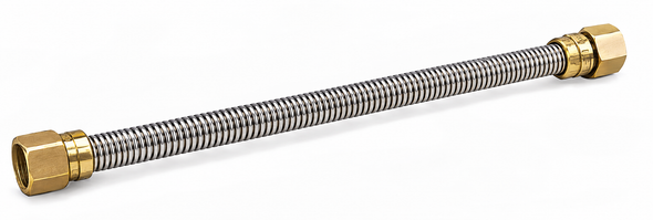 Charman 3/8" OD Uncoated Connector - 3/8" MIP x 1/2" FIP