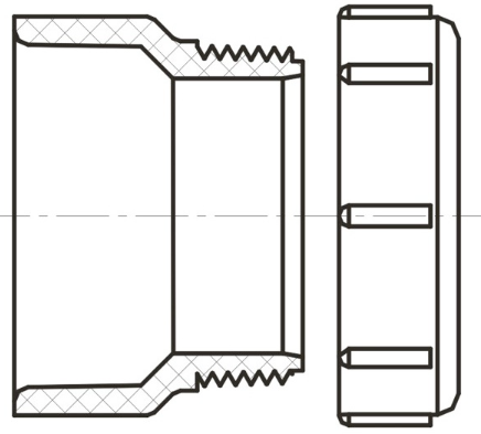PVC DWV Trap Adapter - Male w/Plastic Nut (HUB x SLIP)