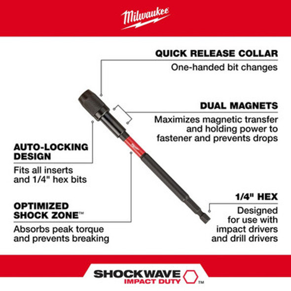 Milwaukee 48-32-4531 Shockwave 2-7/8" Impact Locking Bit Holder