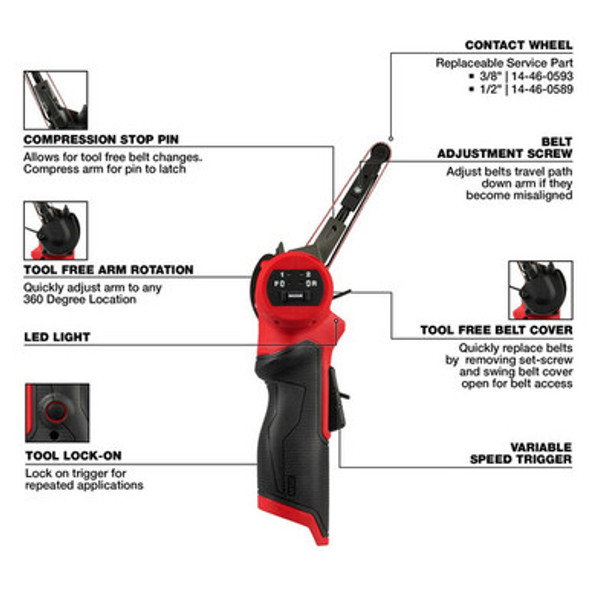 Milwaukee 2483-20 M12 FUEL 3/8" X 13" Bandfile