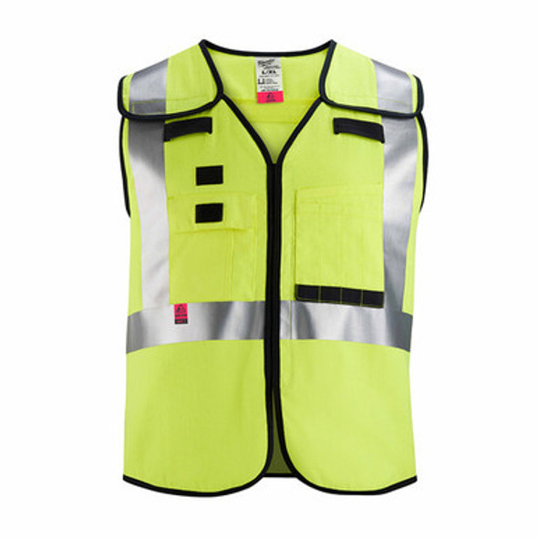 Milwaukee 48-73-5314 AR/FR Cat. 1 Class 2 Breakaway High Visibility Yellow Safety Vest - 4XL/5XL