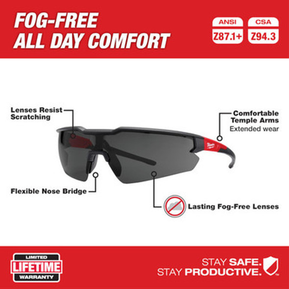 Milwaukee 48-73-2018 Safety Glasses - Tinted Fog-Free Lenses