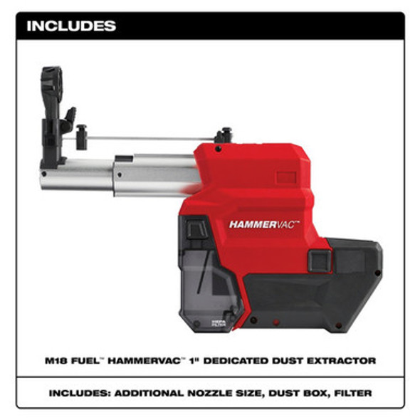 Milwaukee 2912-DE M18 FUEL HAMMERVAC 1" Dedicated Dust Extractor