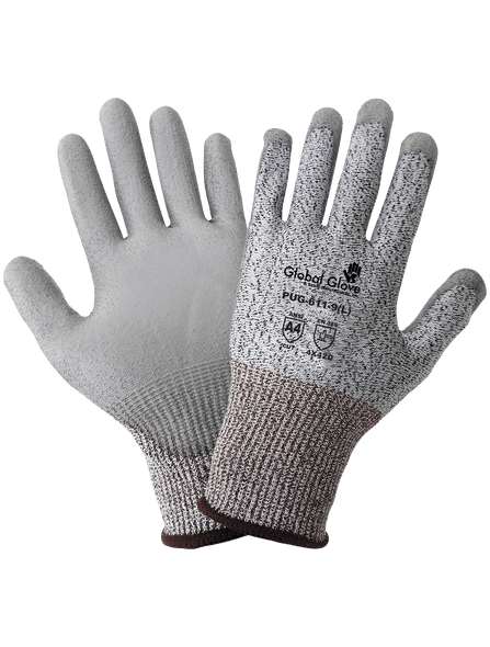 Salt-and-Pepper Polyurethane Coated Cut Resistant Gloves (12 pairs per pack)