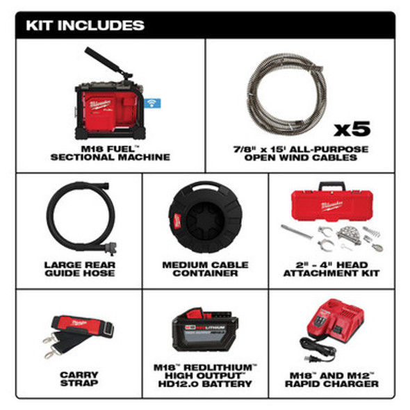 Milwaukee 2818A-21 M18 FUEL Sectional Machine 7/8" Kit