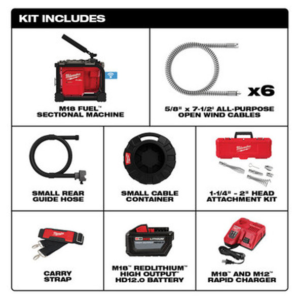 Milwaukee 2818B-21 M18 FUEL Sectional Machine 5/8" Kit