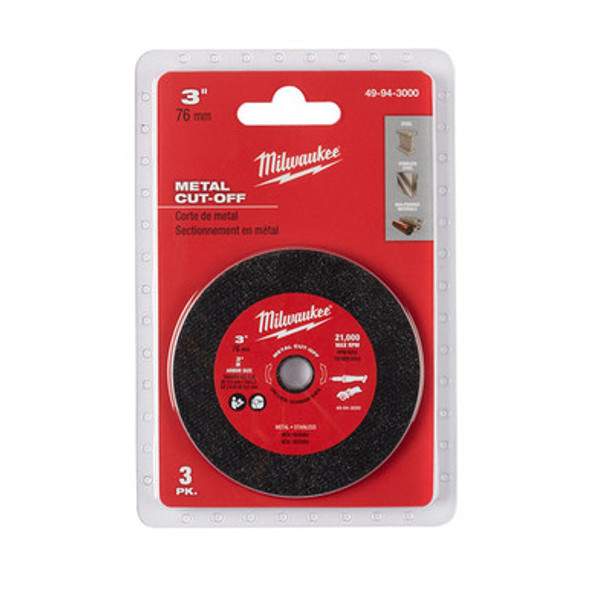 Milwaukee 49-94-3000 3" Metal Cut Off Wheel 3 Pack