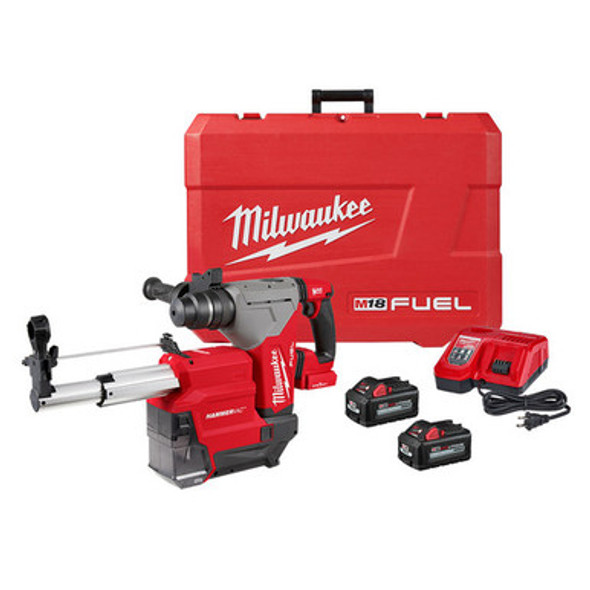 Milwaukee 2915-22DE M18 FUEL 1-1/8" SDS Plus Rotary Hammer Kit With Dedicated Dust Extractor - (2) XC6.0 Battery Pack