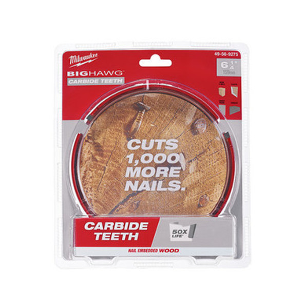 Milwaukee 49-56-9275 6-1/4" Big Hawg with Long Life 10X Larger Carbide Teeth