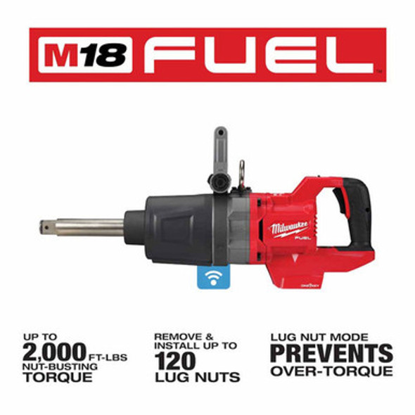 Milwaukee 2869-20 M18 FUEL 1 in. D-Handle Ext Anvil High Torque Impact Wrench w/ ONE-KEY